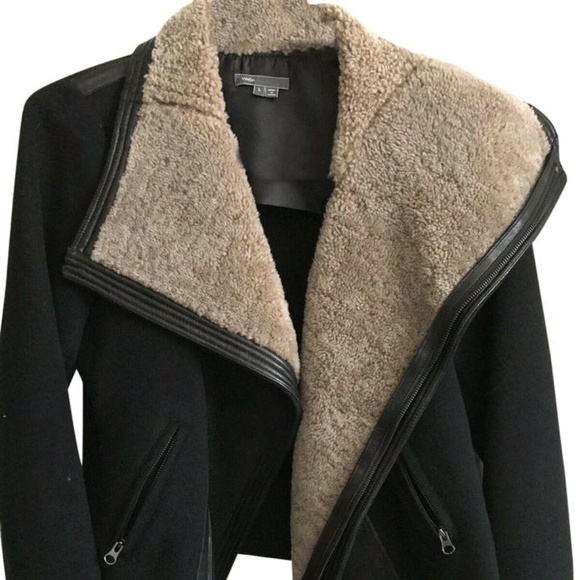 Vince Jackets & Blazers - Vince Black Women's Shearling Large Jacket